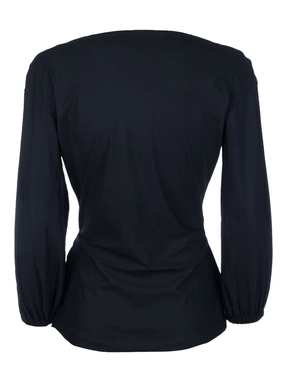 Chiara Boni La Petite Robe Eliza Wrap-effect Three-quarter Sleeve Top In Blue