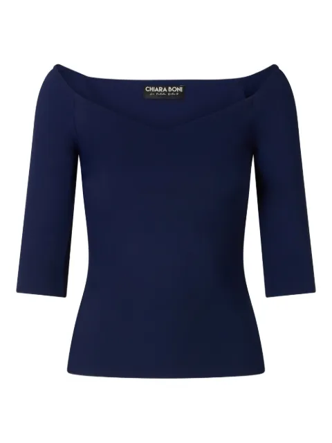 CHIARA BONI La Petite Robe sweetheart-neckline three-quarter-sleeve top