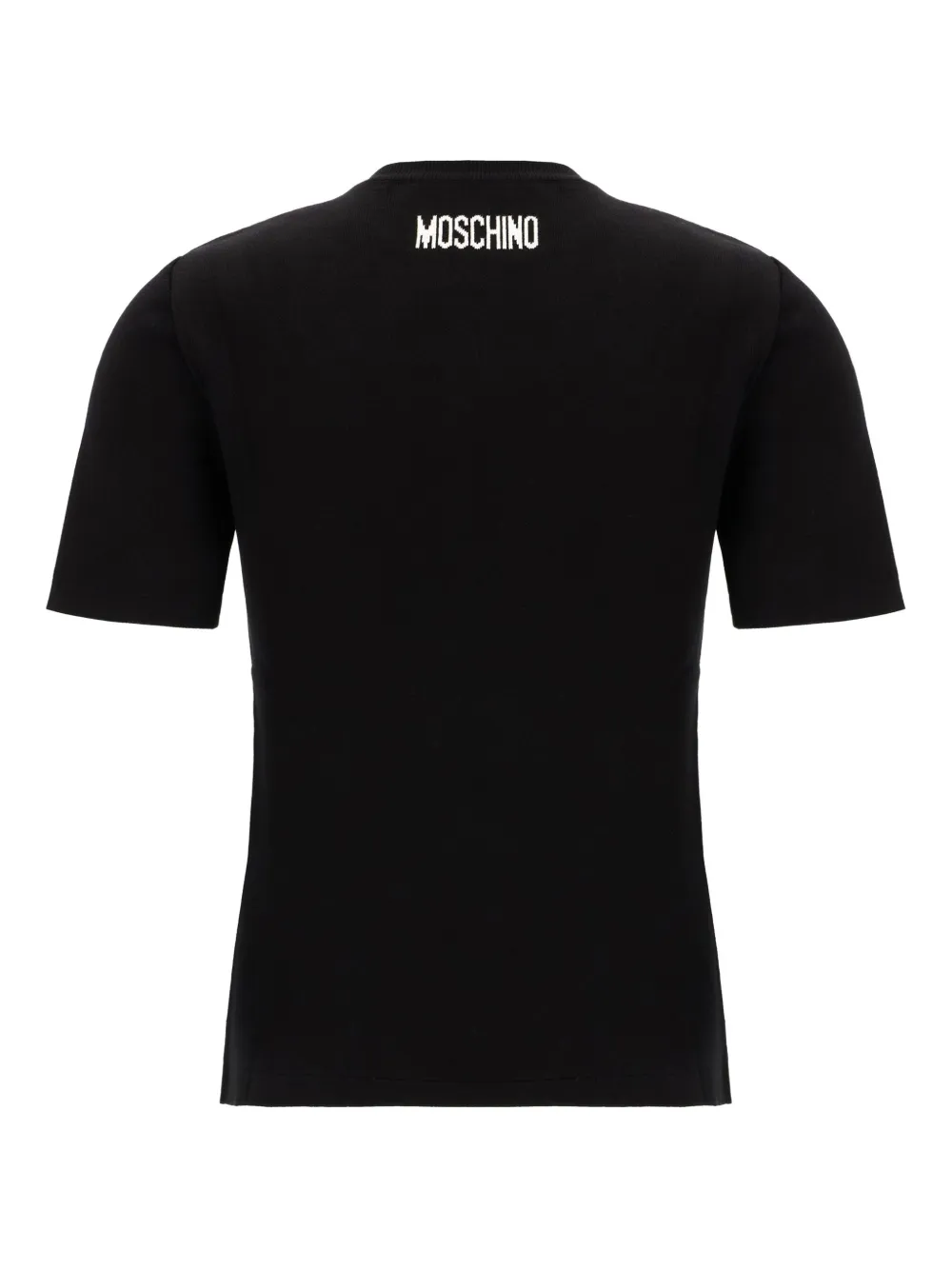 Moschino Katoenen trui met korte mouwen en patroon Zwart