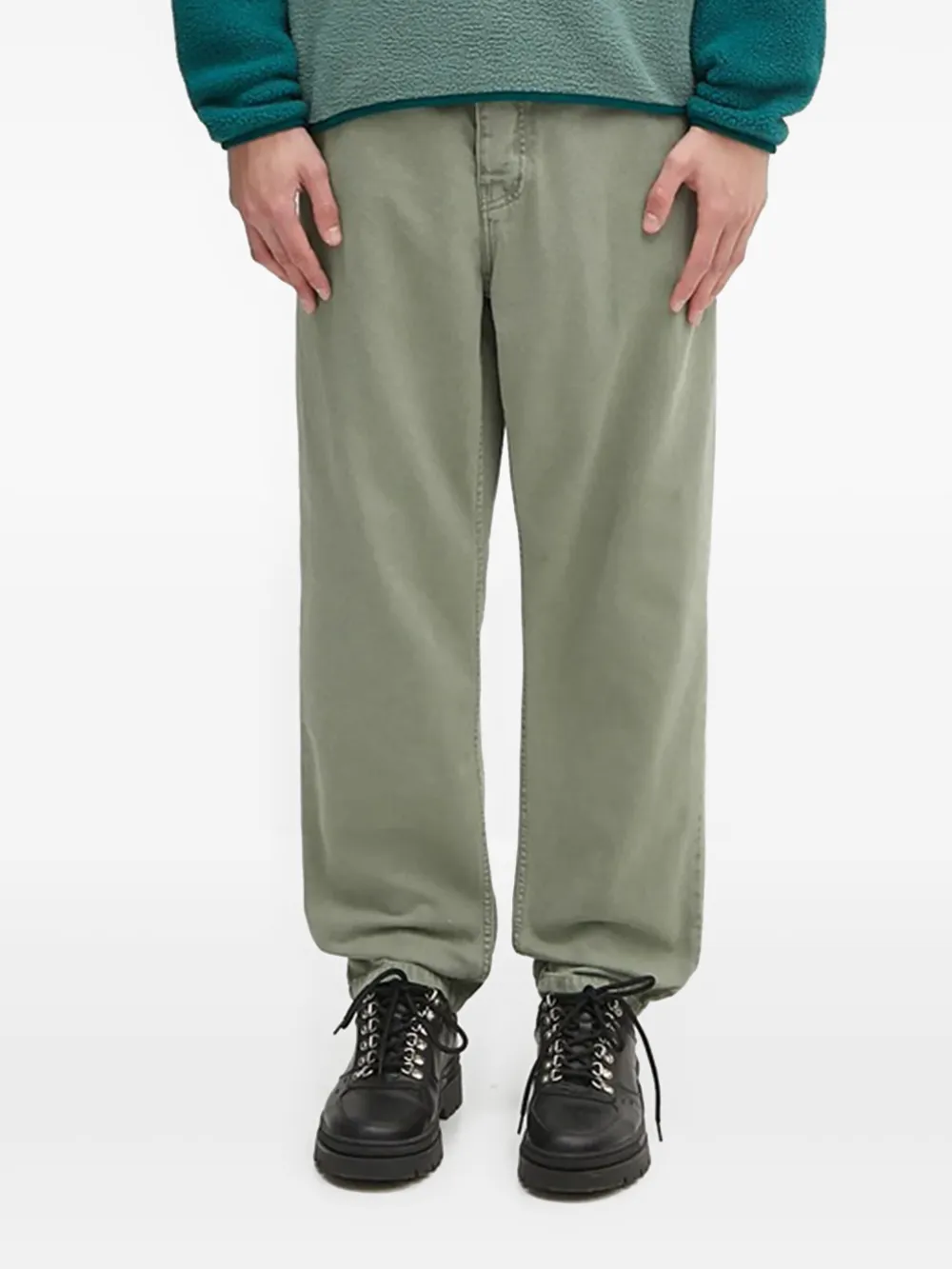 Carhartt WIP logo-patch straight-leg jeans Groen