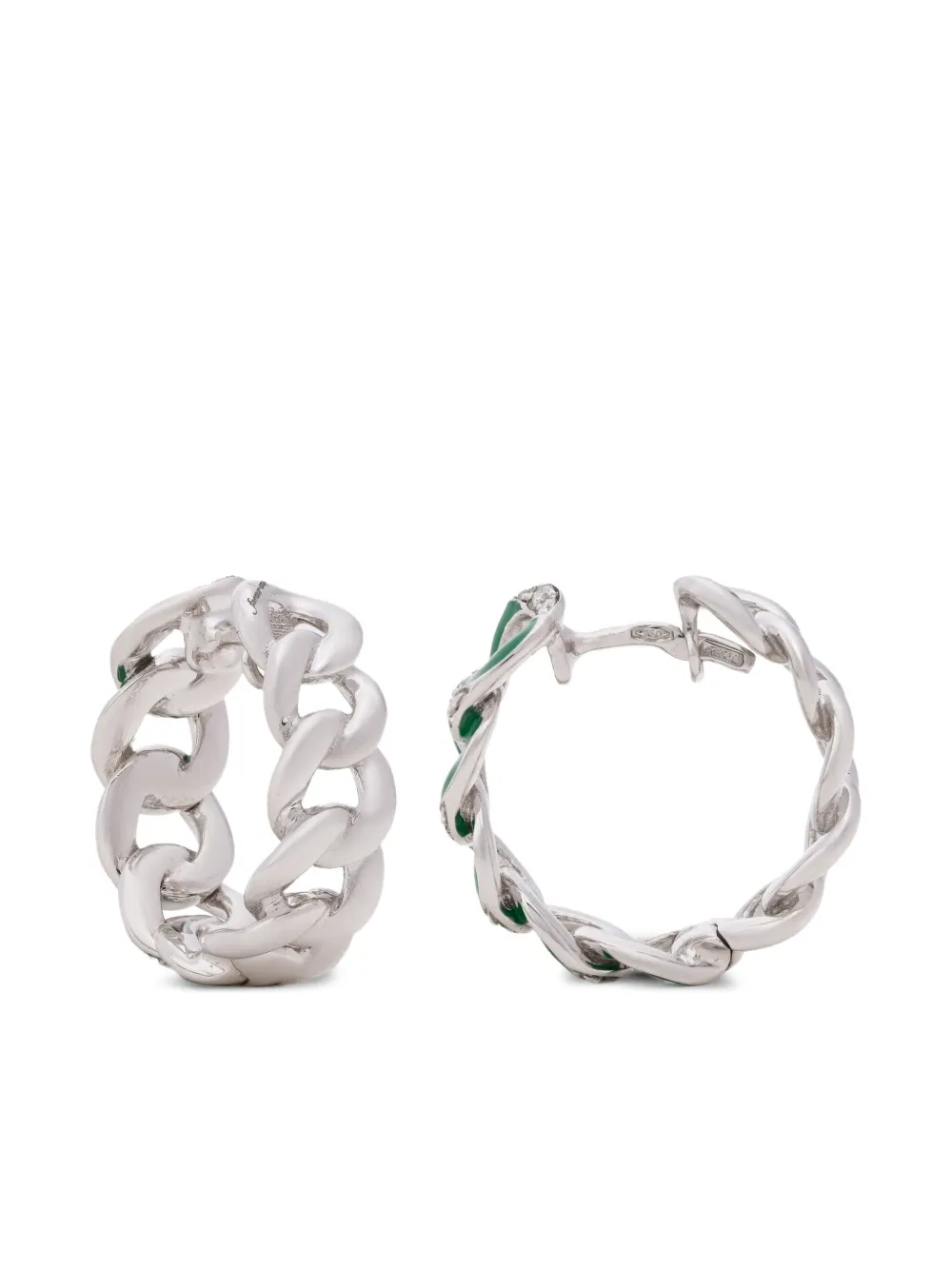 Lisa O 18K white gold Groumette diamond earrings | Image 2