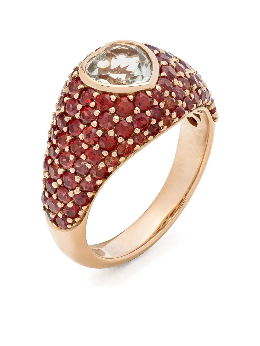 Lisa O 18K yellow gold Heart Prasiolite orange sapphire ring | Image 2