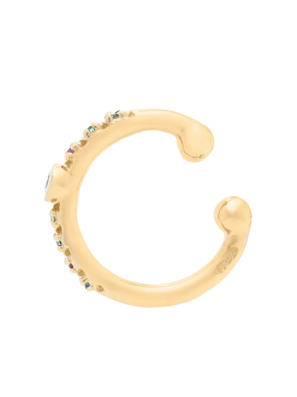 Scosha 10kt yellow gold Rainbow Bezel ear cuff | Demi-Fine Jewelry | Image 2