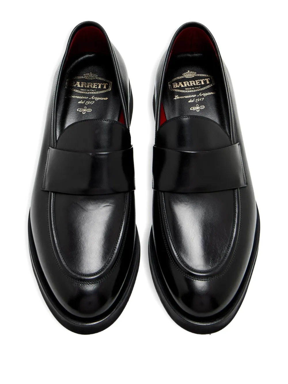 Barrett penny-strap leather loafers Black