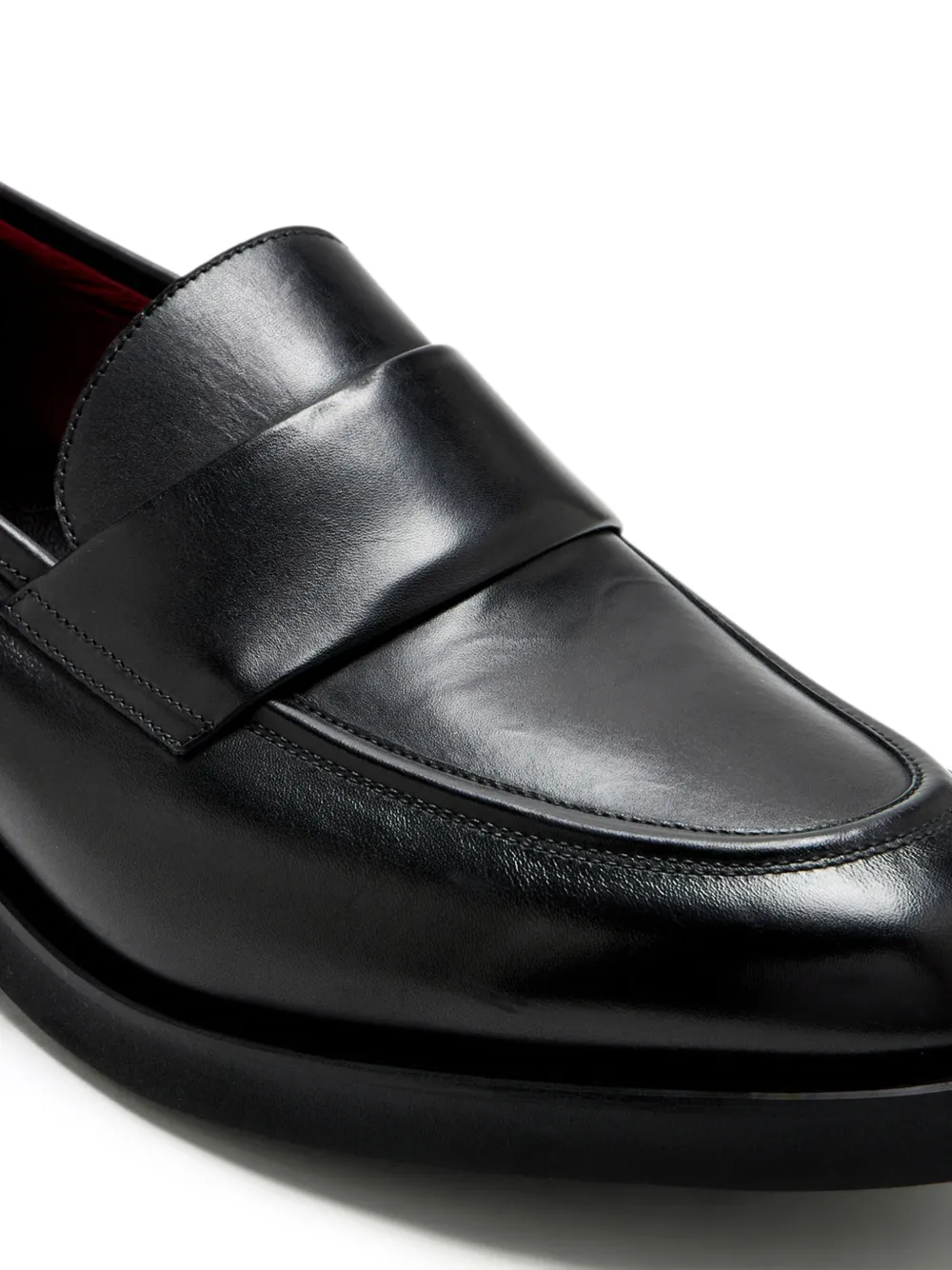 Barrett penny-strap leather loafers Black