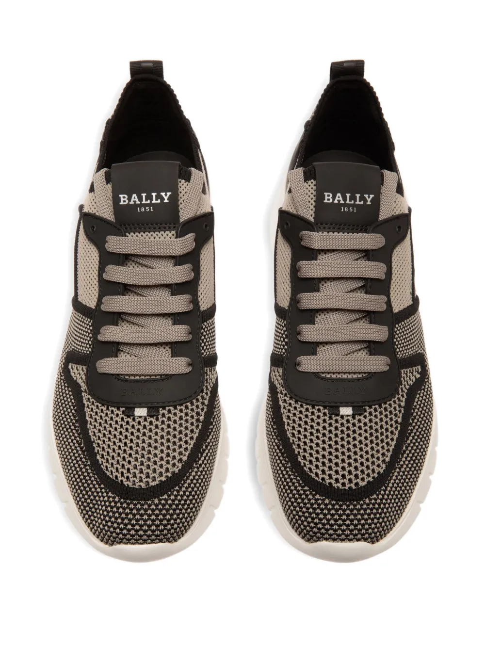 Bally Gebreide sneakers met lint Bruin