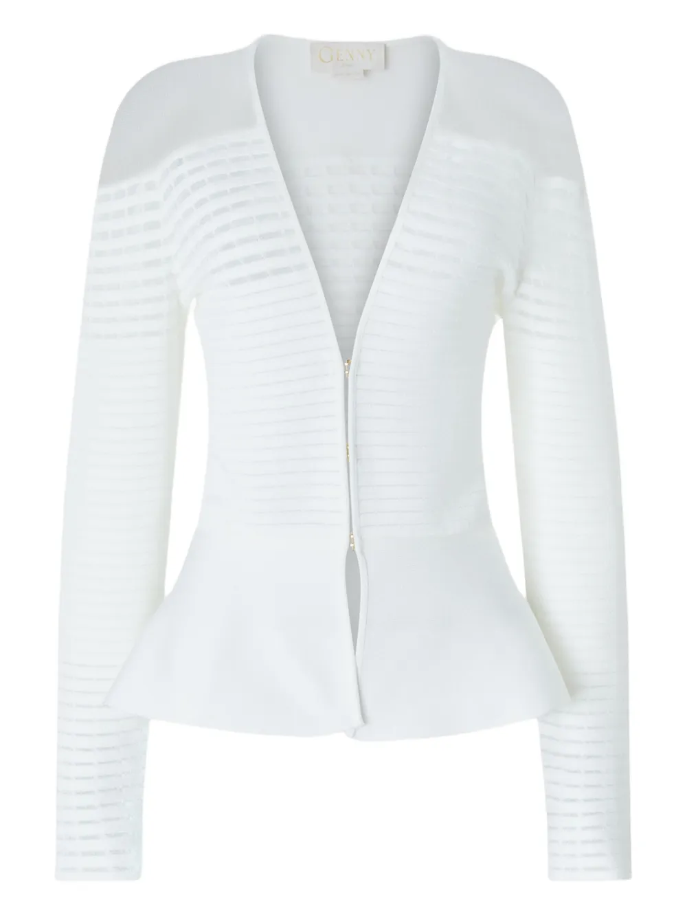Genny peplum cardigan Wit