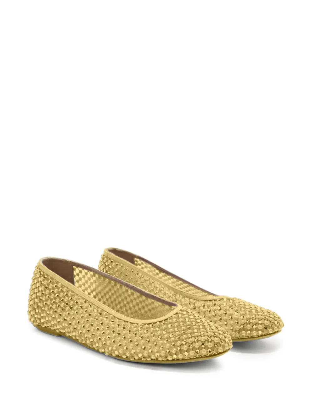 Genny crystal-embellished ballet flats Yellow