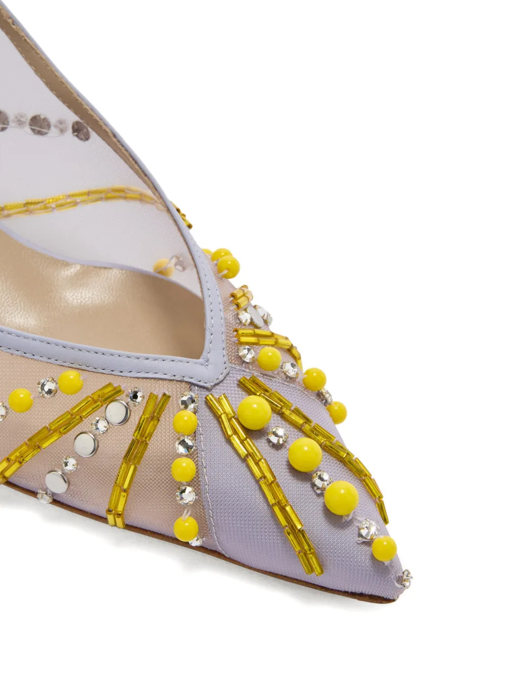 Genny 45 mm slingback pumps met kralen Paars