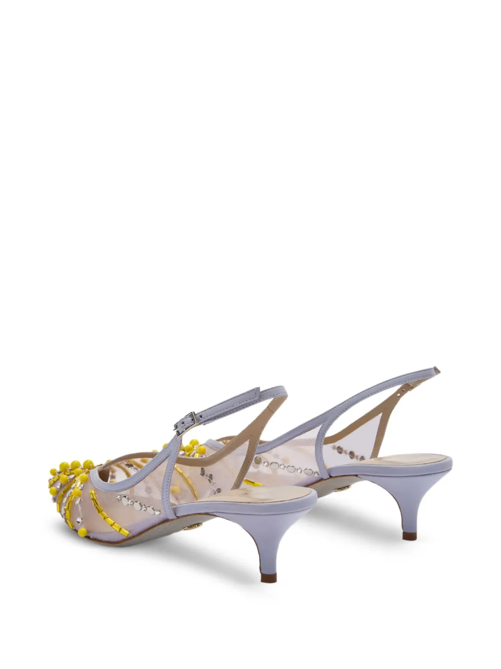 Genny 45 mm slingback pumps met kralen Paars