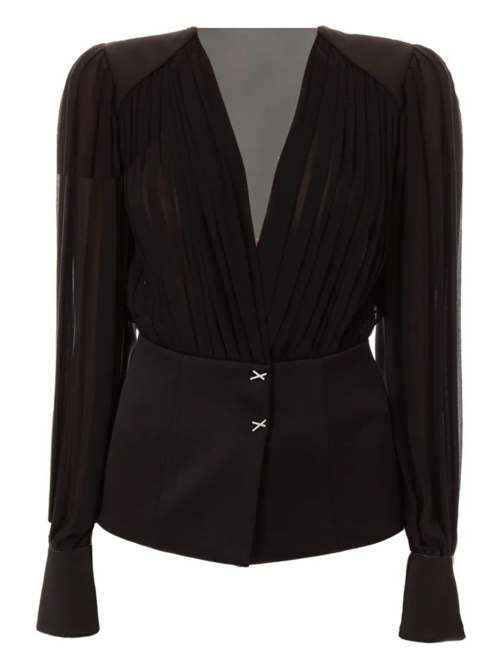 Genny silk top Zwart