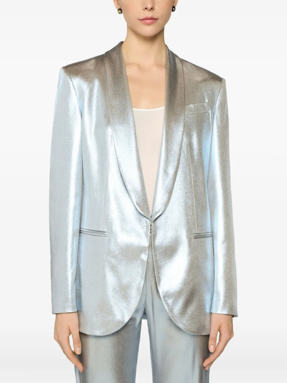 Genny Blazer met enkele rij knopen Blauw