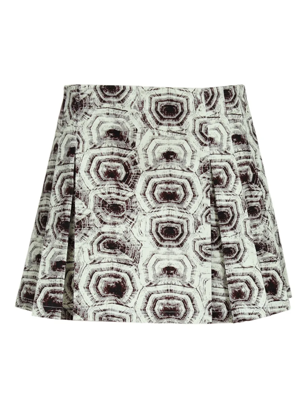 Genny geometric-print mini skirt Groen