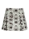 Genny geometric-print mini skirt - Green