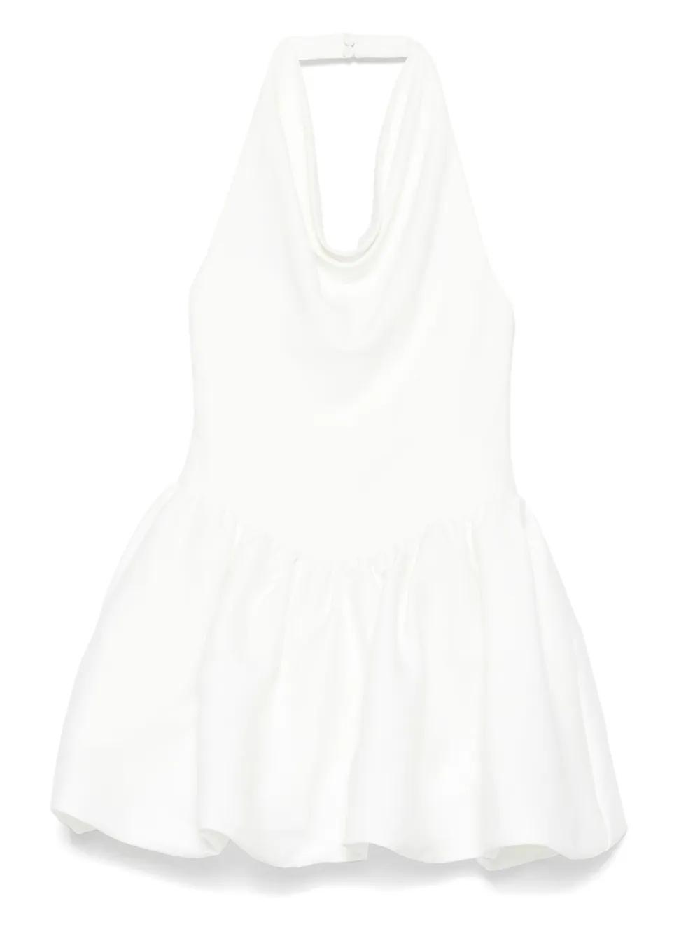 Self-Portrait halterneck gathered mini dress Wit