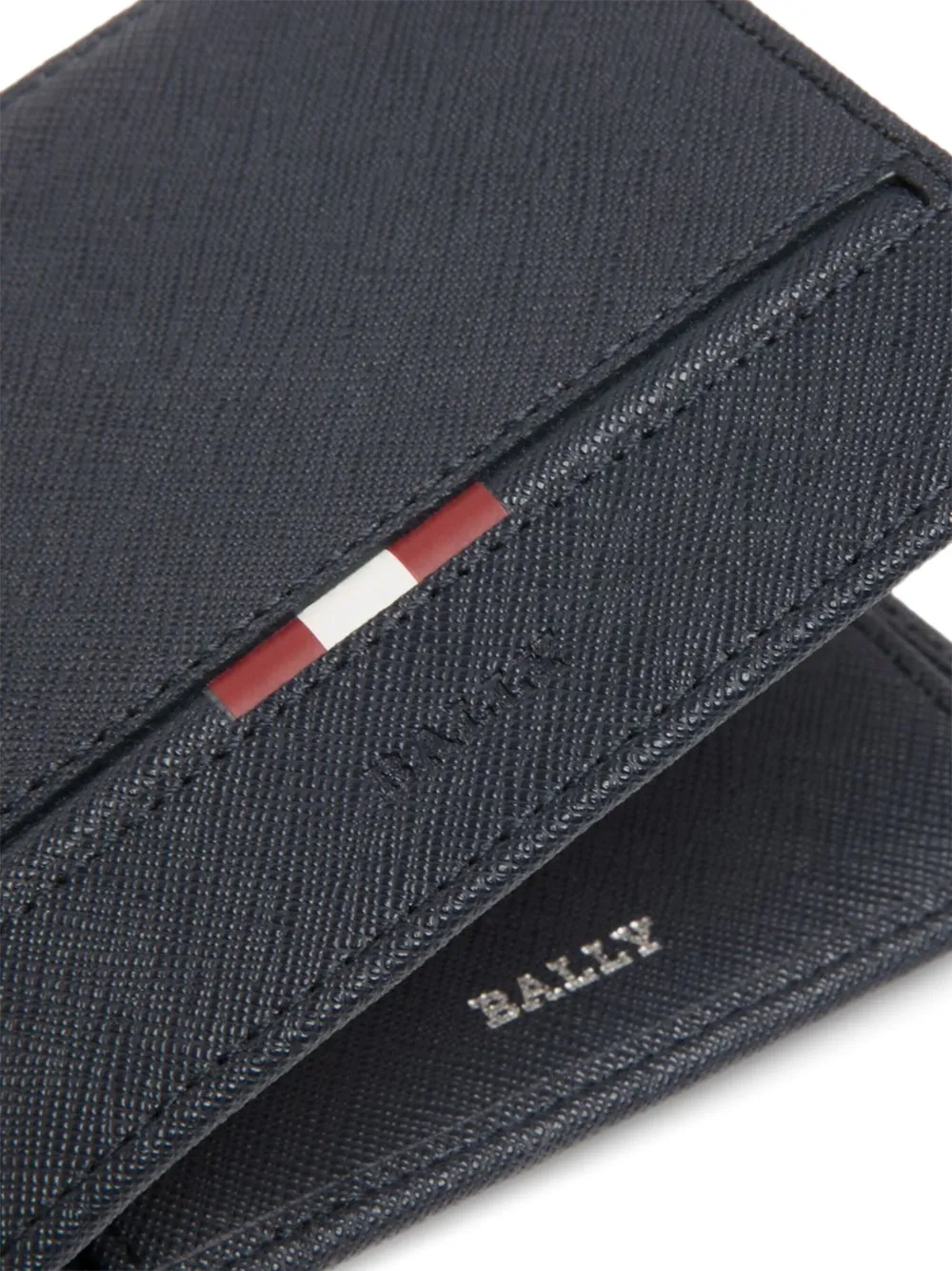 Bally embossed-leather ribbon-detail wallet Blauw