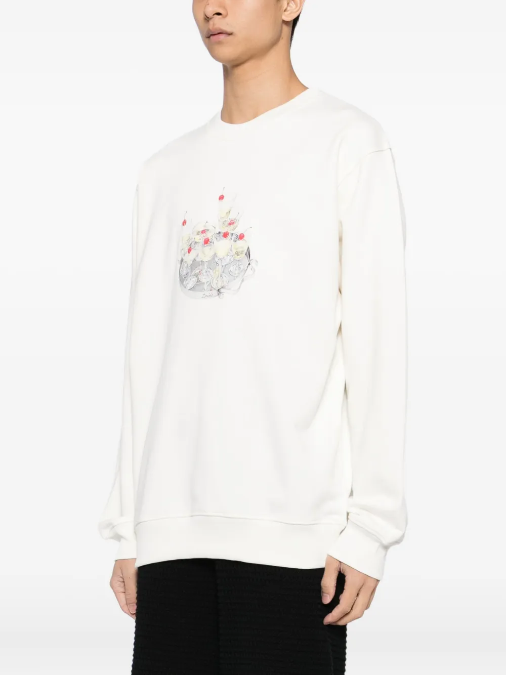 Drôle De Monsieur Sweater met cocktailprint Beige