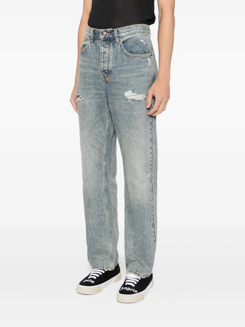 Ksubi Jeans met gerafeld detail Blauw