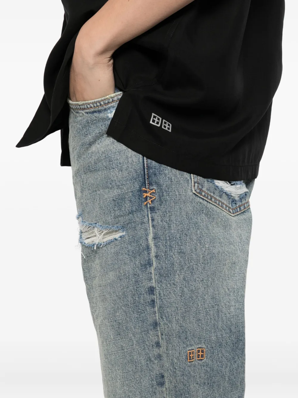 Ksubi Jeans met gerafeld detail Blauw
