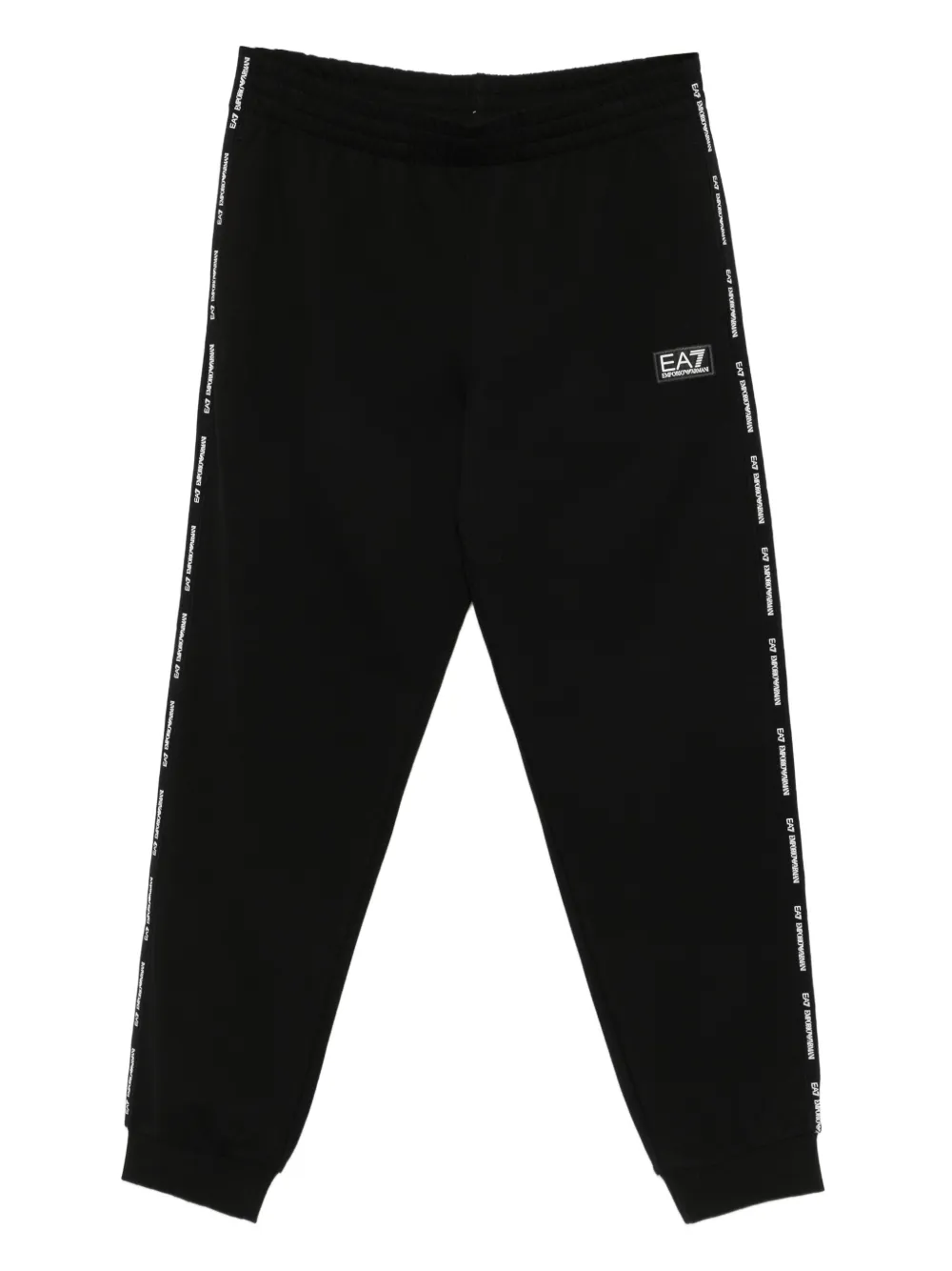 Ea7 Emporio Armani logo-tape cotton track pants Zwart