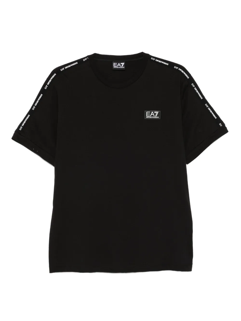 Ea7 Emporio Armani logo-tape cotton T-shirt Zwart