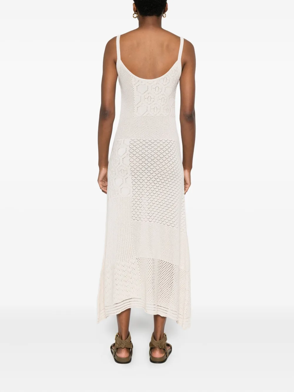 Akep Patchwork Open-knit Dress