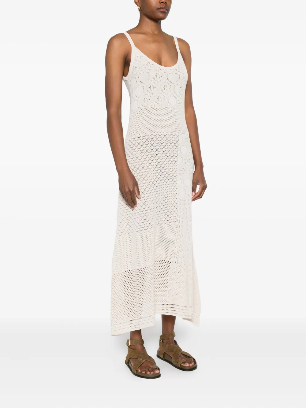 Akep Patchwork Open-knit Dress