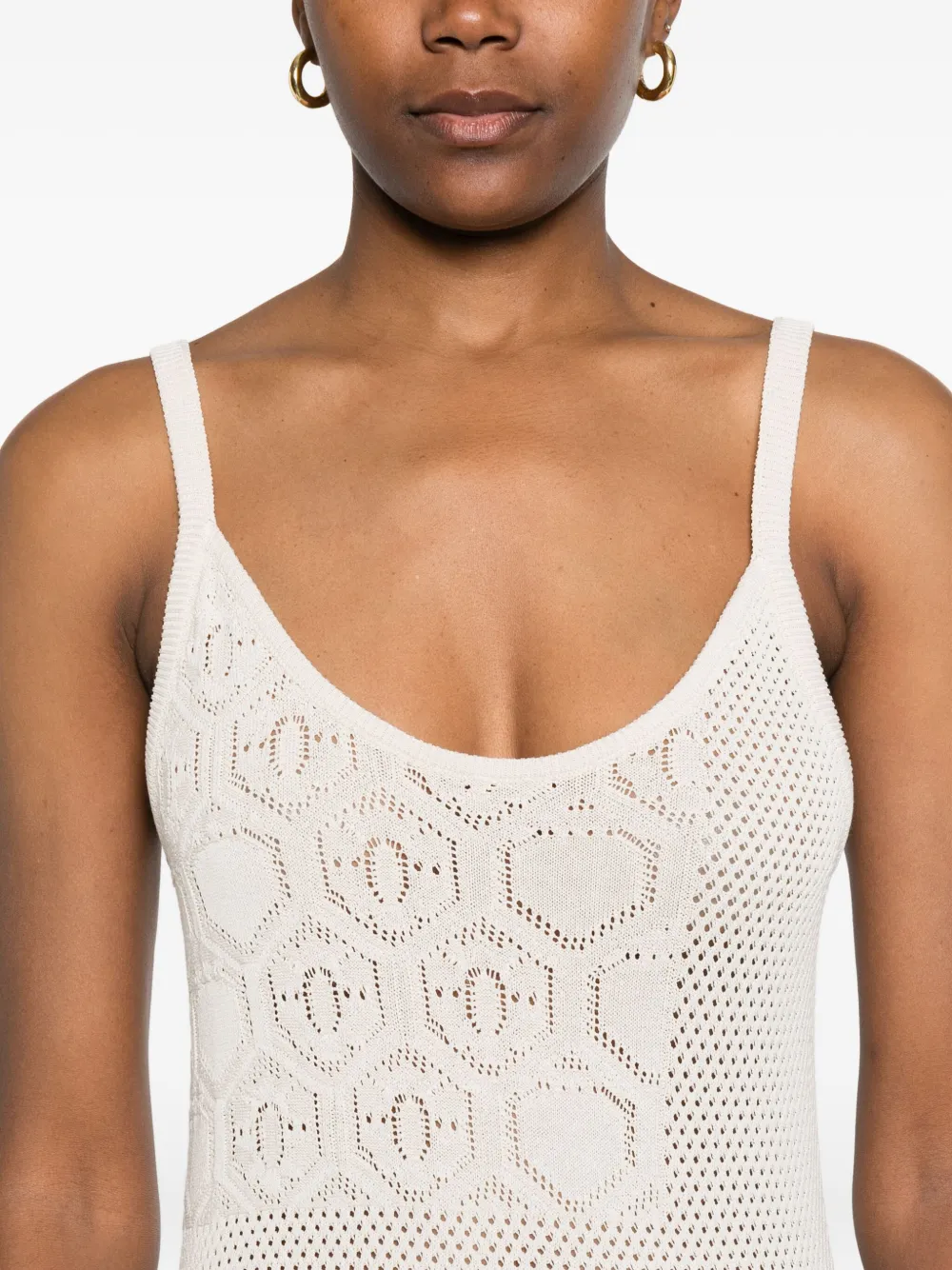 Akep Patchwork Open-knit Dress