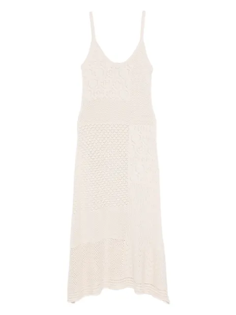 Akep Vestido com trama aberta e patchwork