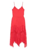 NISSA lace-trim midi dress - Red