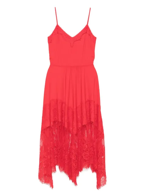 NISSA lace-trim midi dress