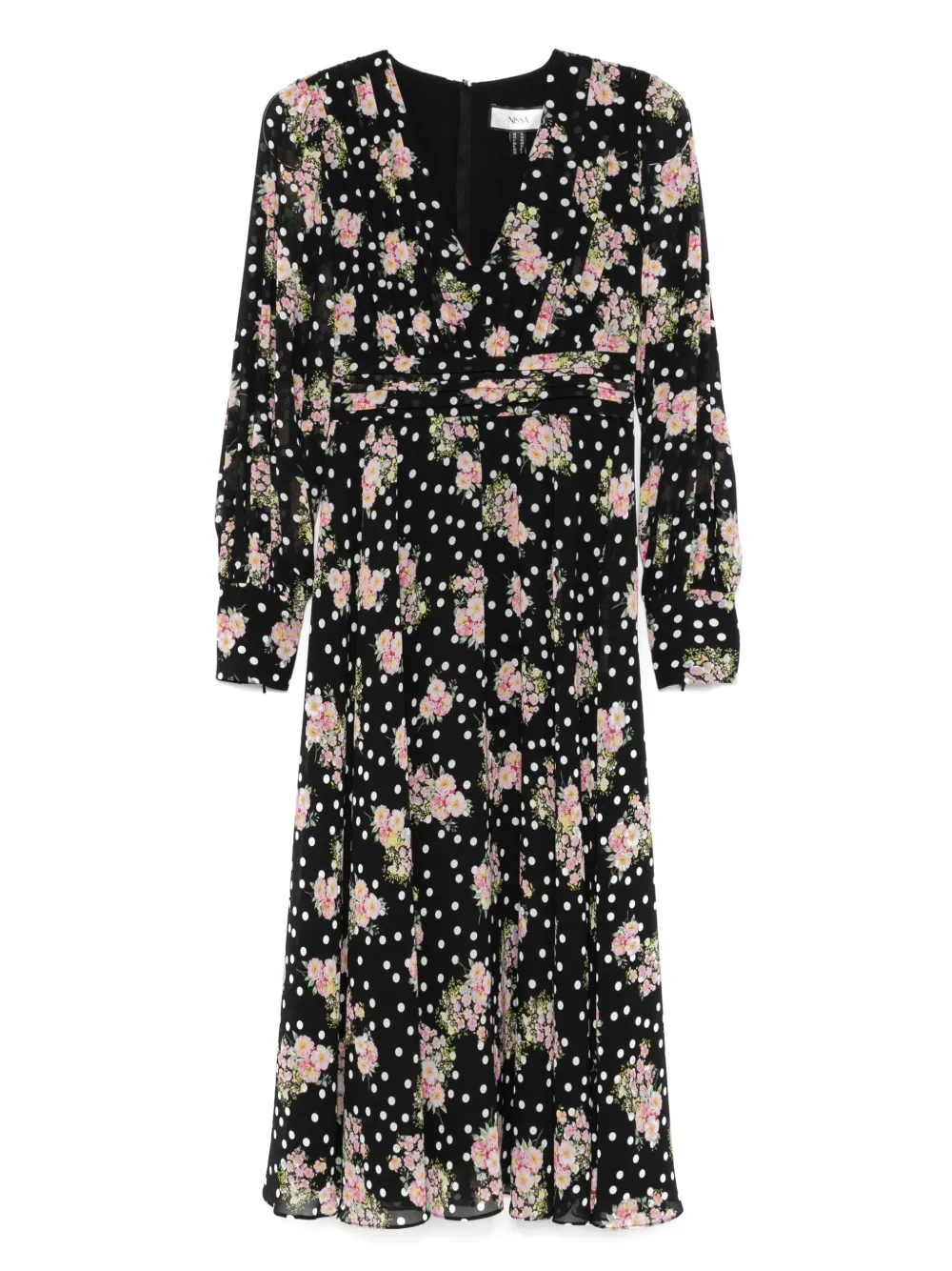 NISSA printed midi dress | Black | Image 1