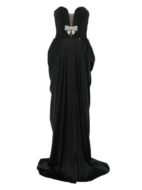 NISSA bow-embellished draped dress