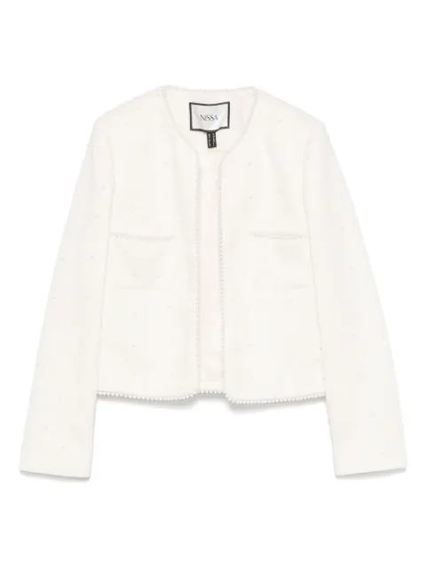 NISSA pearl-detail boucle jacket