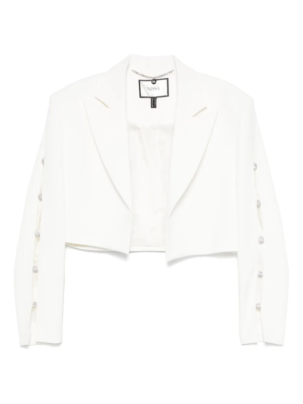crystal-embellished cropped blazer