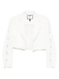 NISSA crystal-embellished cropped blazer - White