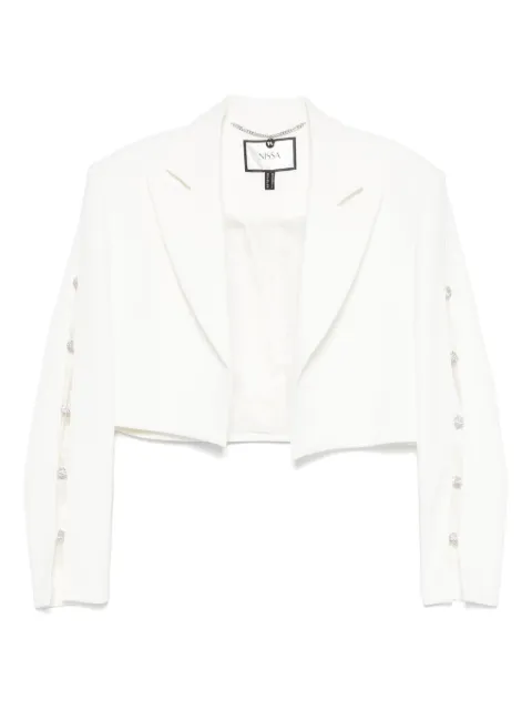 NISSA crystal-embellished cropped blazer