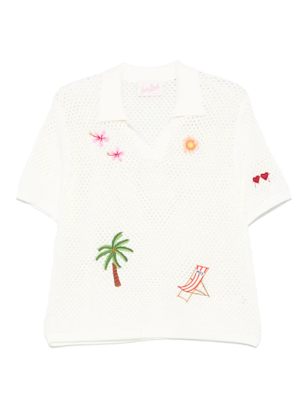MC2 Saint Barth Pixie-embroidered top | Neutrals | Image 1