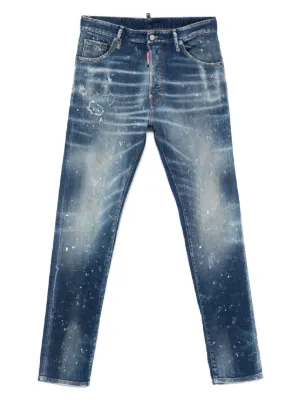 DSQUARED2 ペイント ダメージ ジーンズ | ブルー | FARFETCH JP