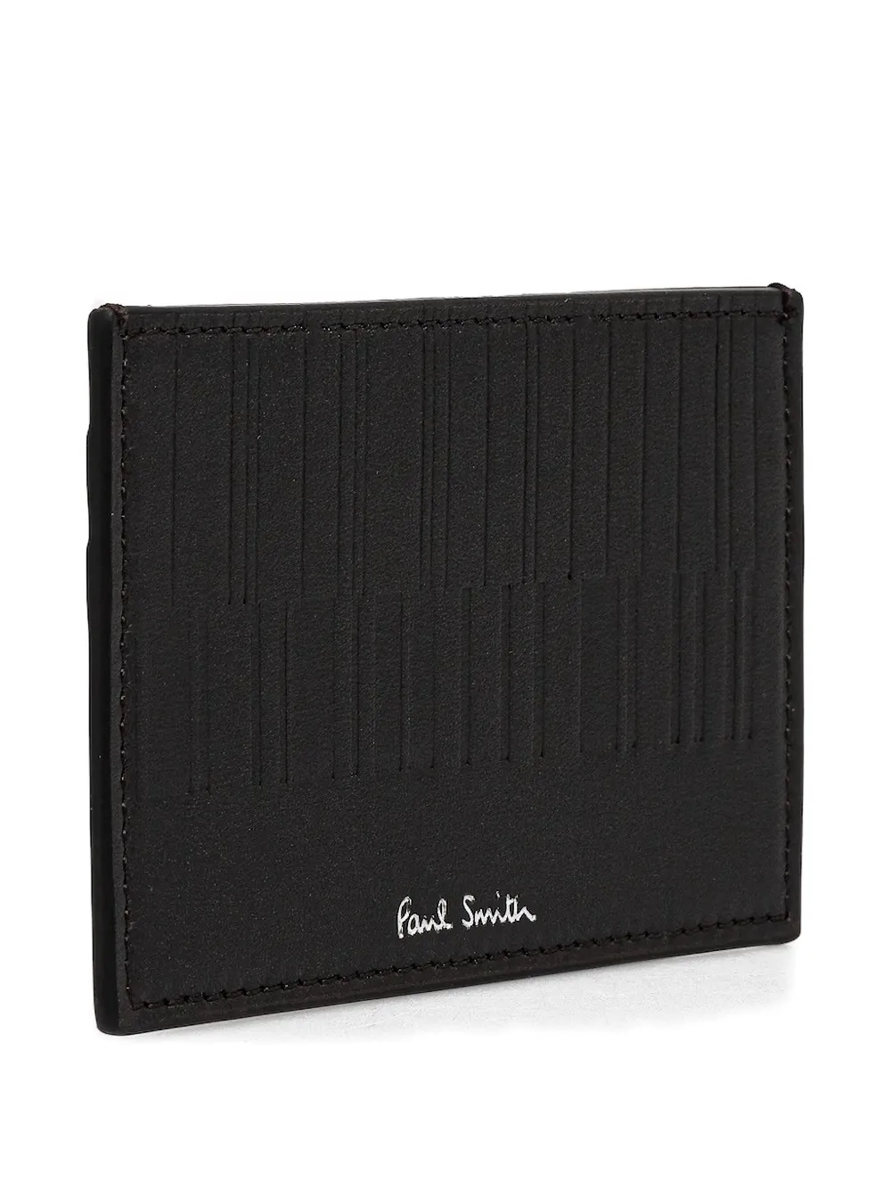 Paul Smith Shadow Stripe leather cardholder Zwart