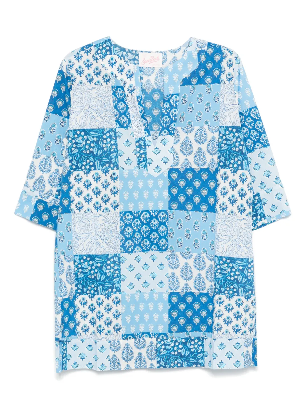 MC2 Saint Barth vestido de playa con diseño patchwork | azul | Image 1