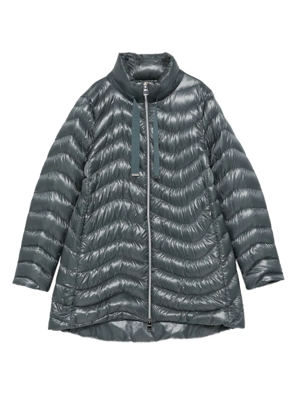 Herno funnel-neck quilted coat Groen