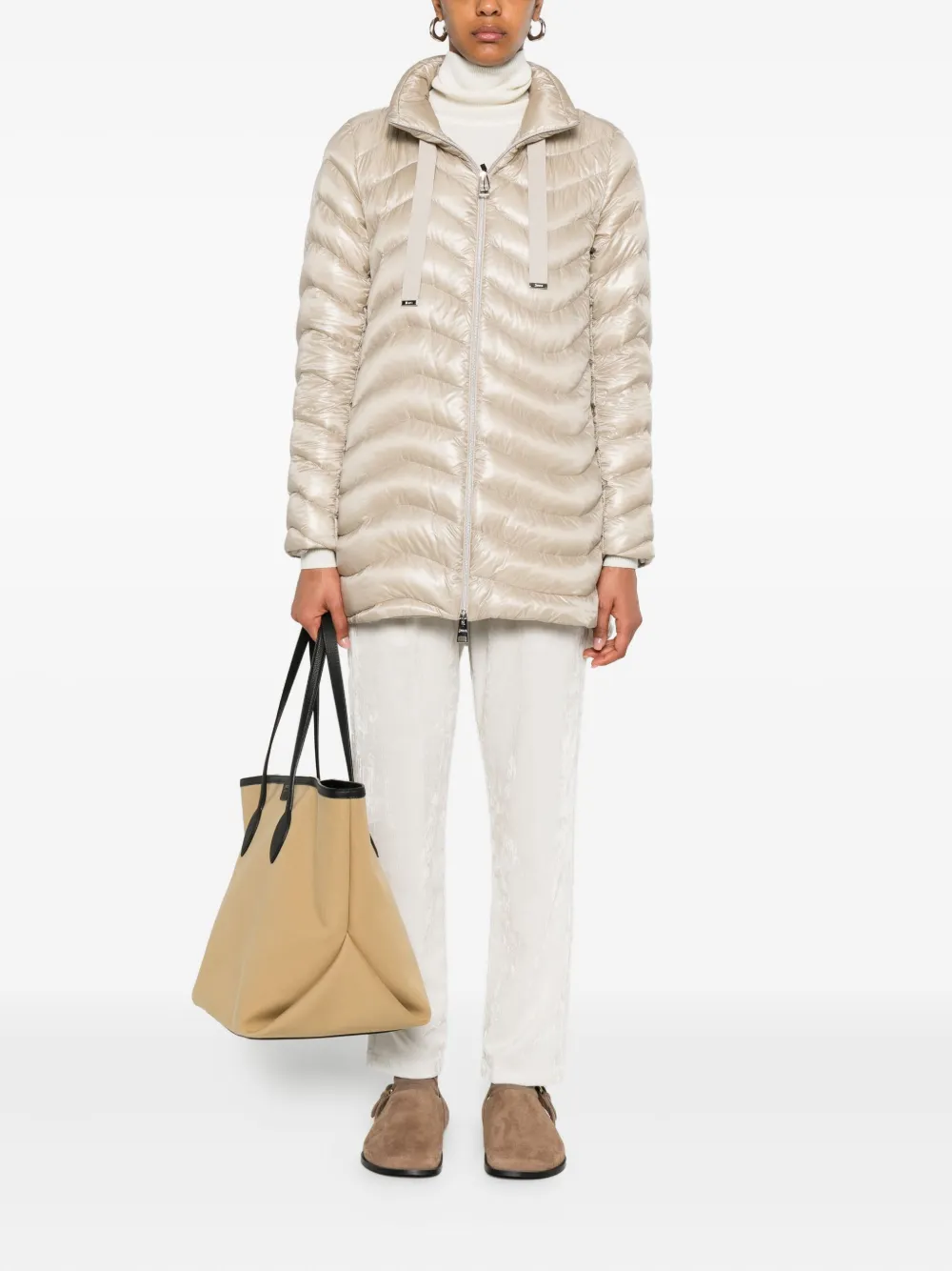 Herno Gewatteerde jas Beige