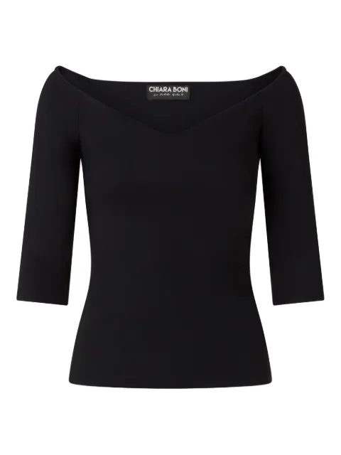 CHIARA BONI La Petite Robe sweetheart-neckline three-quarter-sleeve top