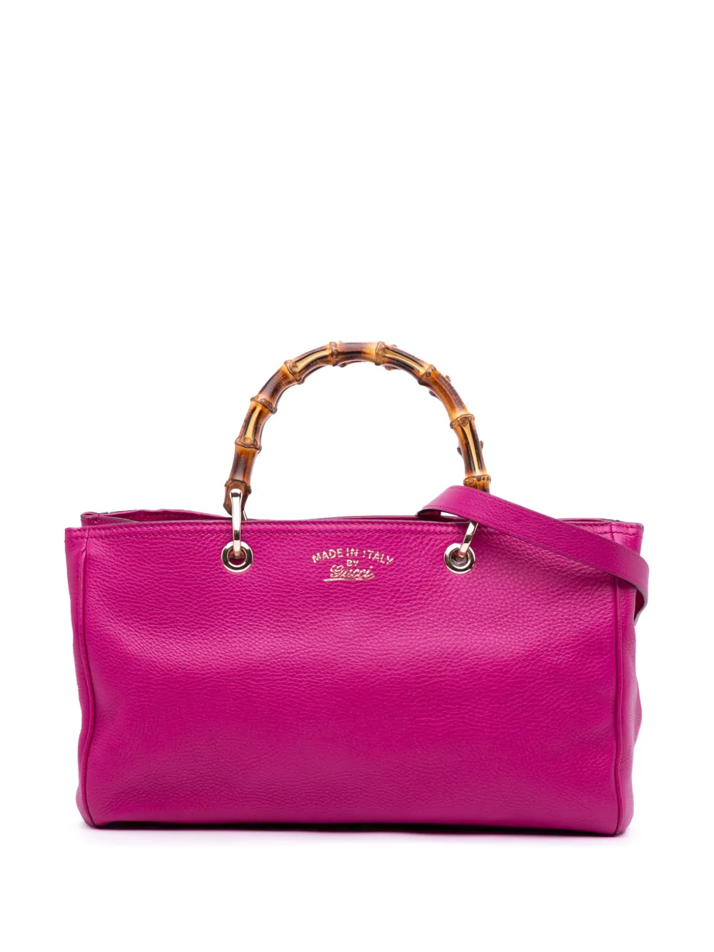 Gucci Pre-Owned 2016-2024 ミディアム カーフスキン バンブー ショッパー サッチェルバッグ - ピンク Gucci Pre-Owned 2016-2024 ミディアム カーフスキン バンブー ショッパー サッチェルバッグ - ピンク