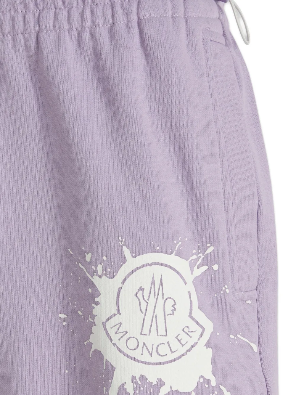 Moncler Shorts met trekkoord en verfspatten-print Paars
