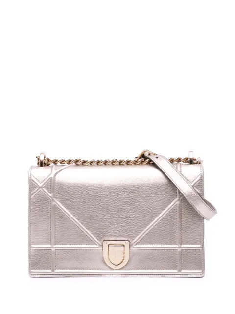 Christian Dior Pre-Owned 2017 Medium Metallic Grained Calfskin Diorama Flap crossbody bag