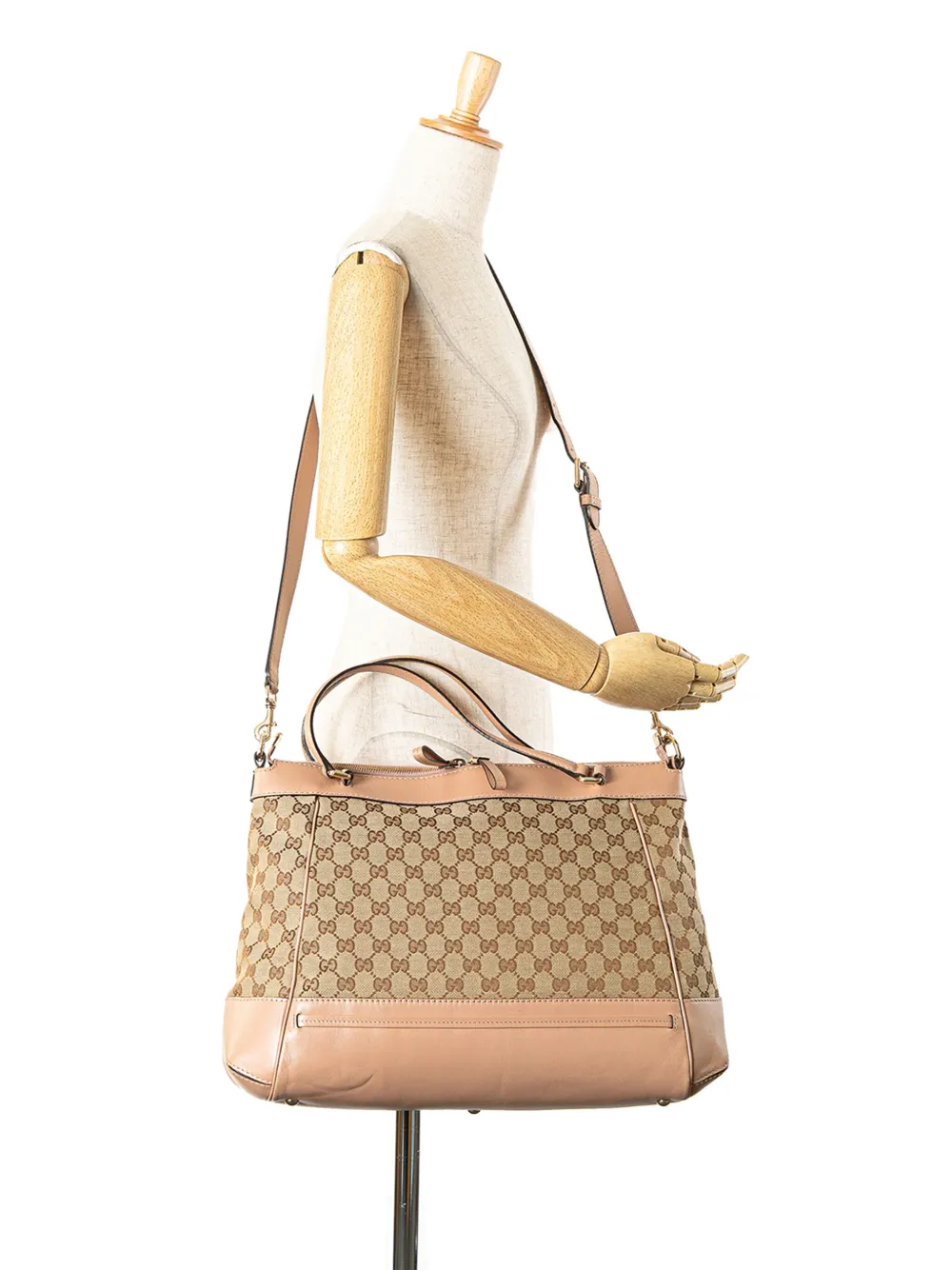Pre-owned Gucci 2000-2015 Gg Canvas Mayfair Satchel In Pink
