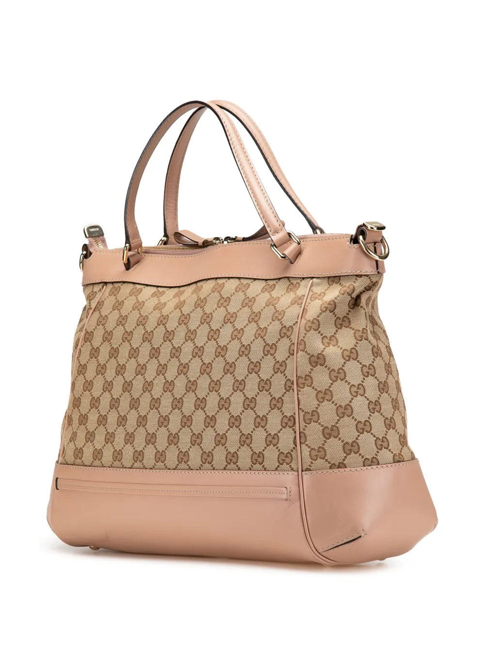 Pre-owned Gucci 2000-2015 Gg Canvas Mayfair Satchel In Pink