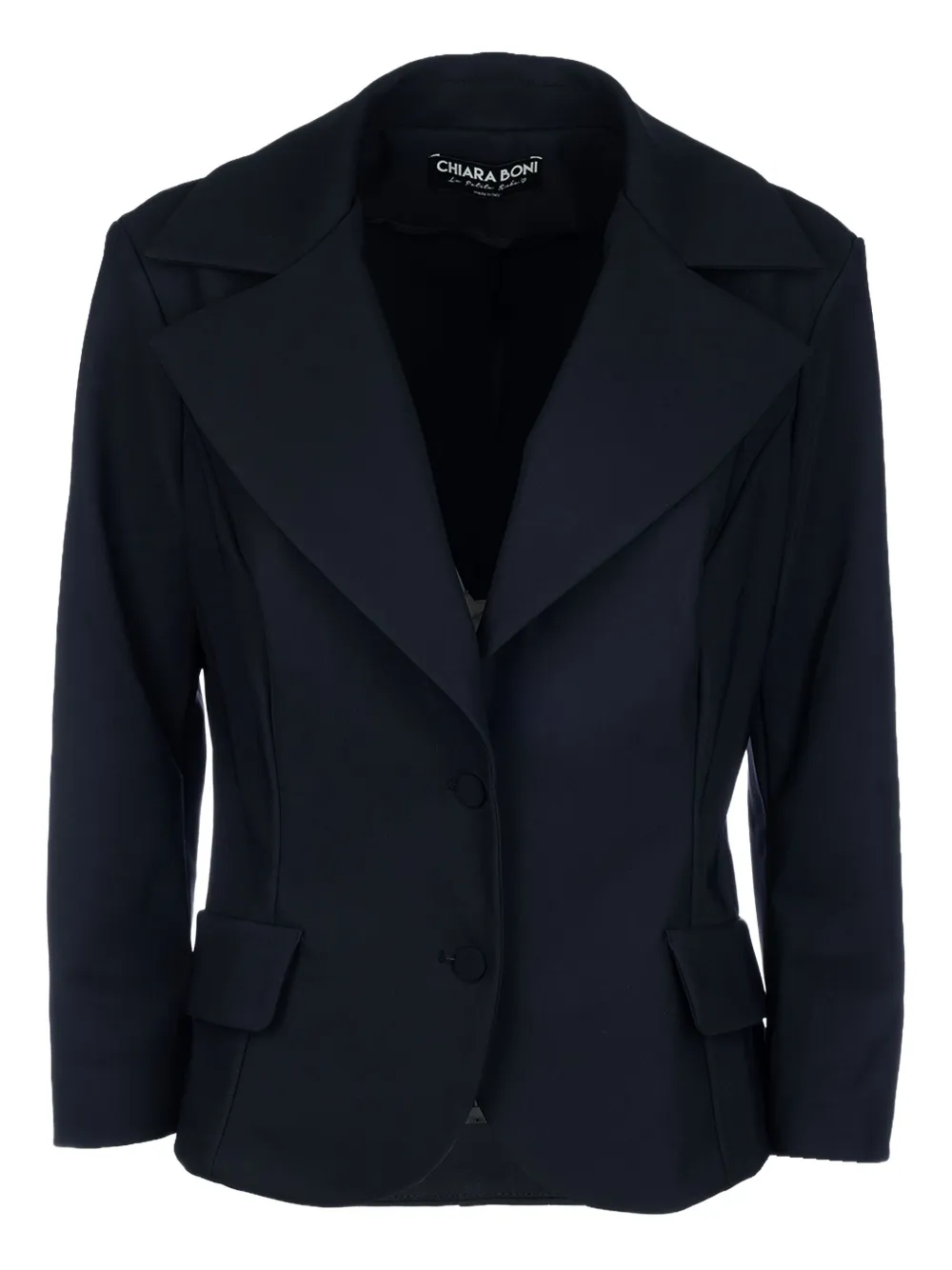 Chiara Boni La Petite Robe Single-button Notched Jacket In Black